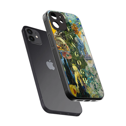 Van Gogh Collage sleek iphone 11 cover with tempered glass back and TPU edges