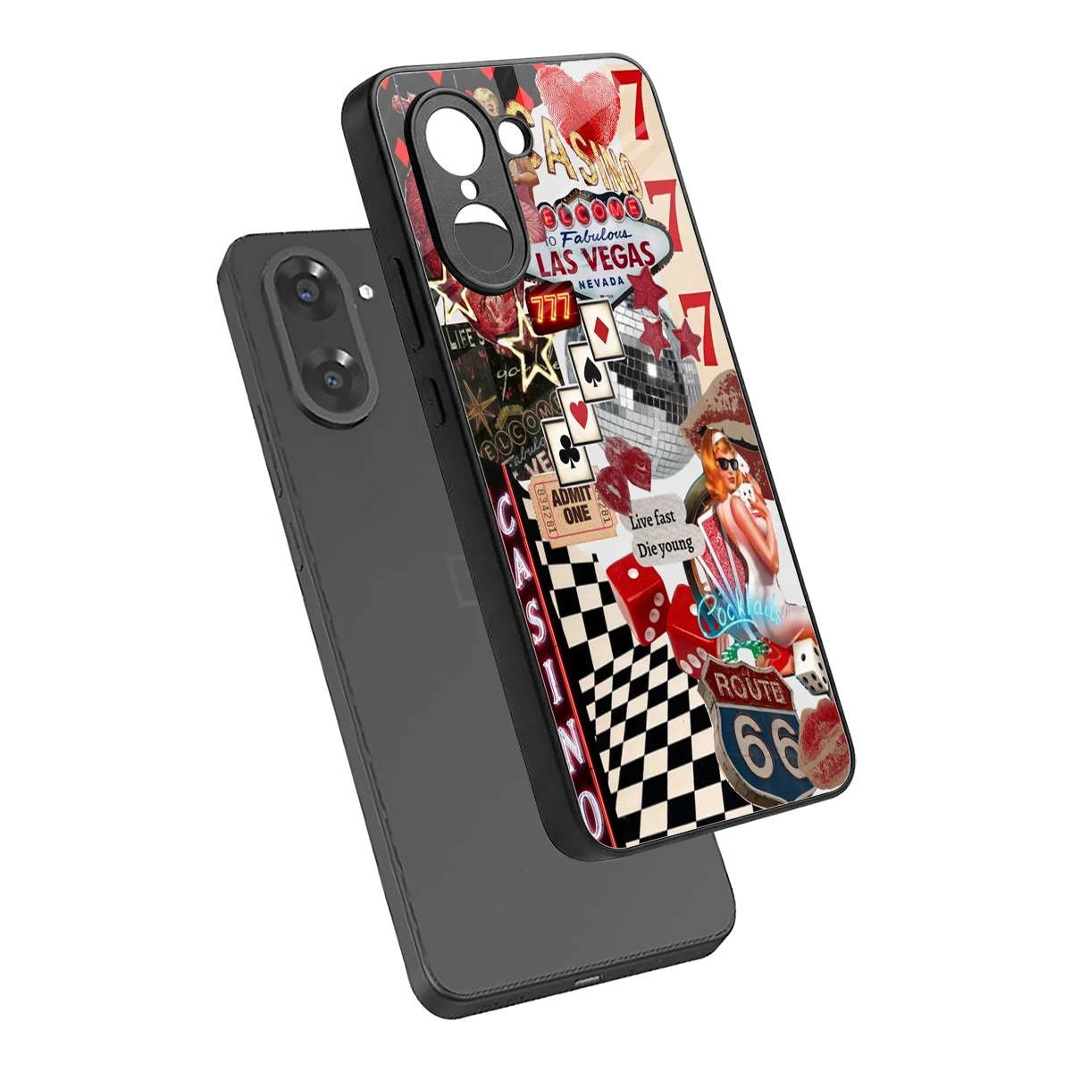 Vegas Vibes sleek oneplus nord ce5 5g cover with tempered glass back and TPU edges