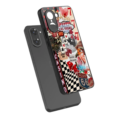 Vegas Vibes sleek oneplus nord ce5 5g cover with tempered glass back and TPU edges