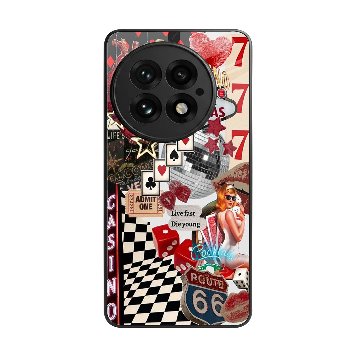 Vegas Vibes back phone cover | glass case for oneplus 13