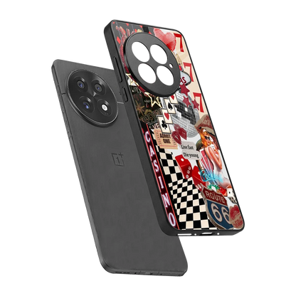 Vegas Vibes sleek oneplus 13 cover with tempered glass back and TPU edges