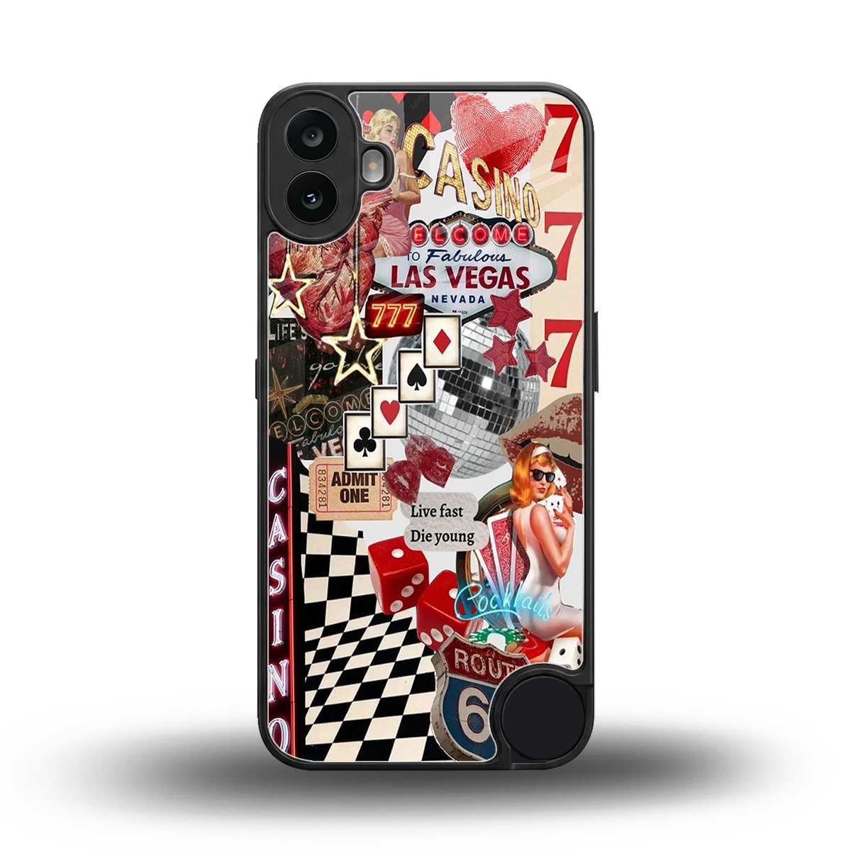 Vegas Vibes back phone cover | glass case for cmf nothing phone 1