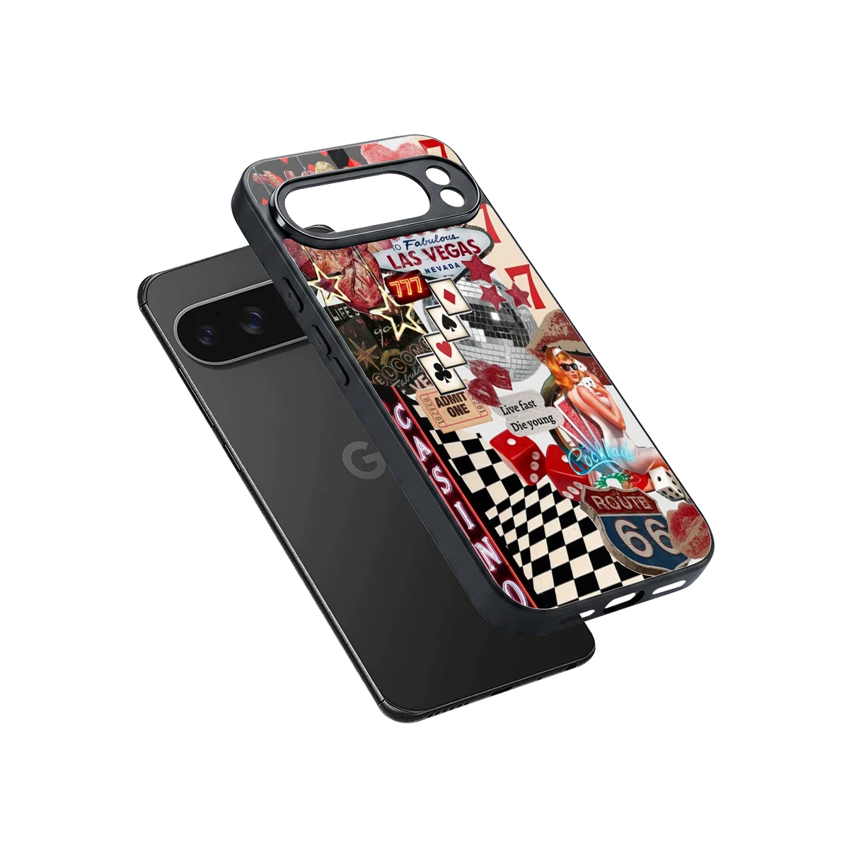 Vegas Vibes sleek google pixel 10 pro xl cover with tempered glass back and TPU edges