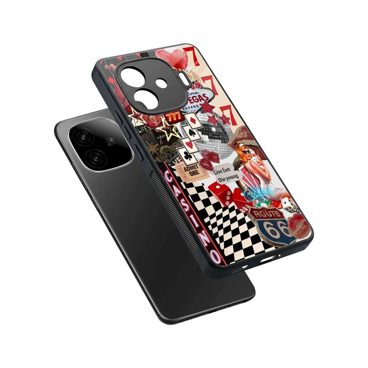 Vegas Vibes sleek iqoo neo 10r 5g cover with tempered glass back and TPU edges