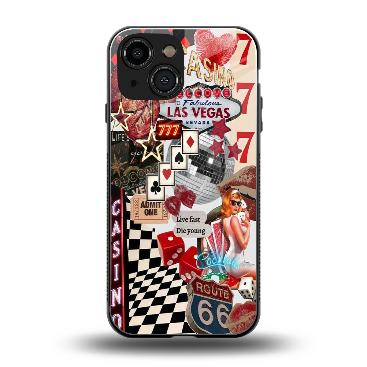 Vegas Vibes back phone cover | glass case for iphone 13 mini