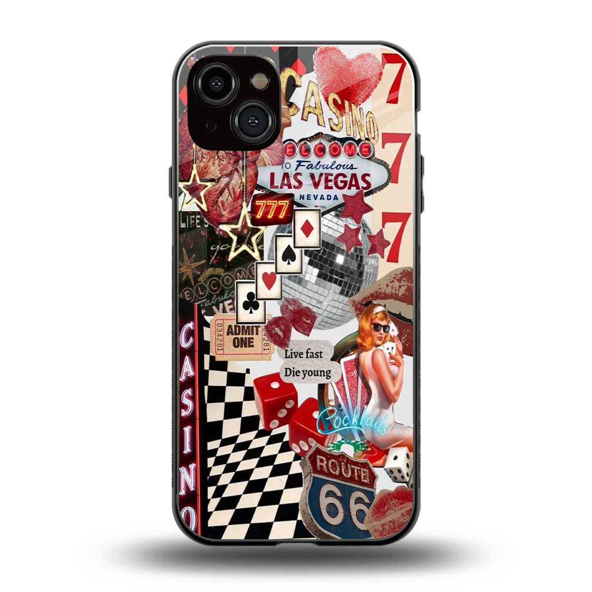 Vegas Vibes back phone cover | glass case for iphone 14 plus