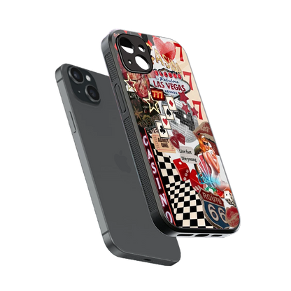 Vegas Vibes sleek iphone 14 plus cover with tempered glass back and TPU edges