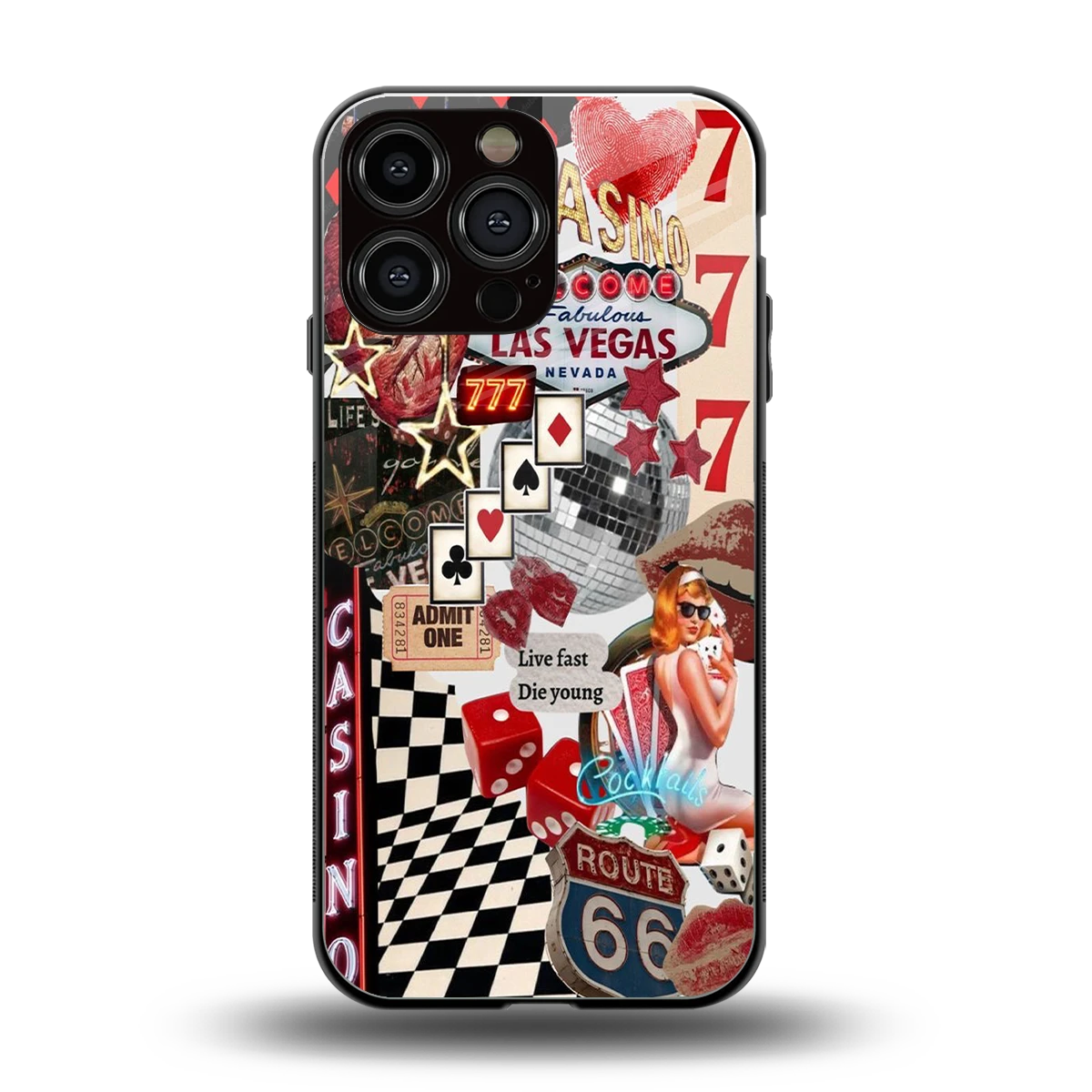 Vegas Vibes back phone cover | glass case for iphone 15 pro max