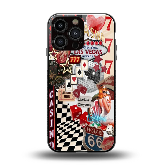 Vegas Vibes back phone cover | glass case for iphone 15 pro max