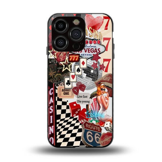 Vegas Vibes back phone cover | glass case for iphone 15 pro