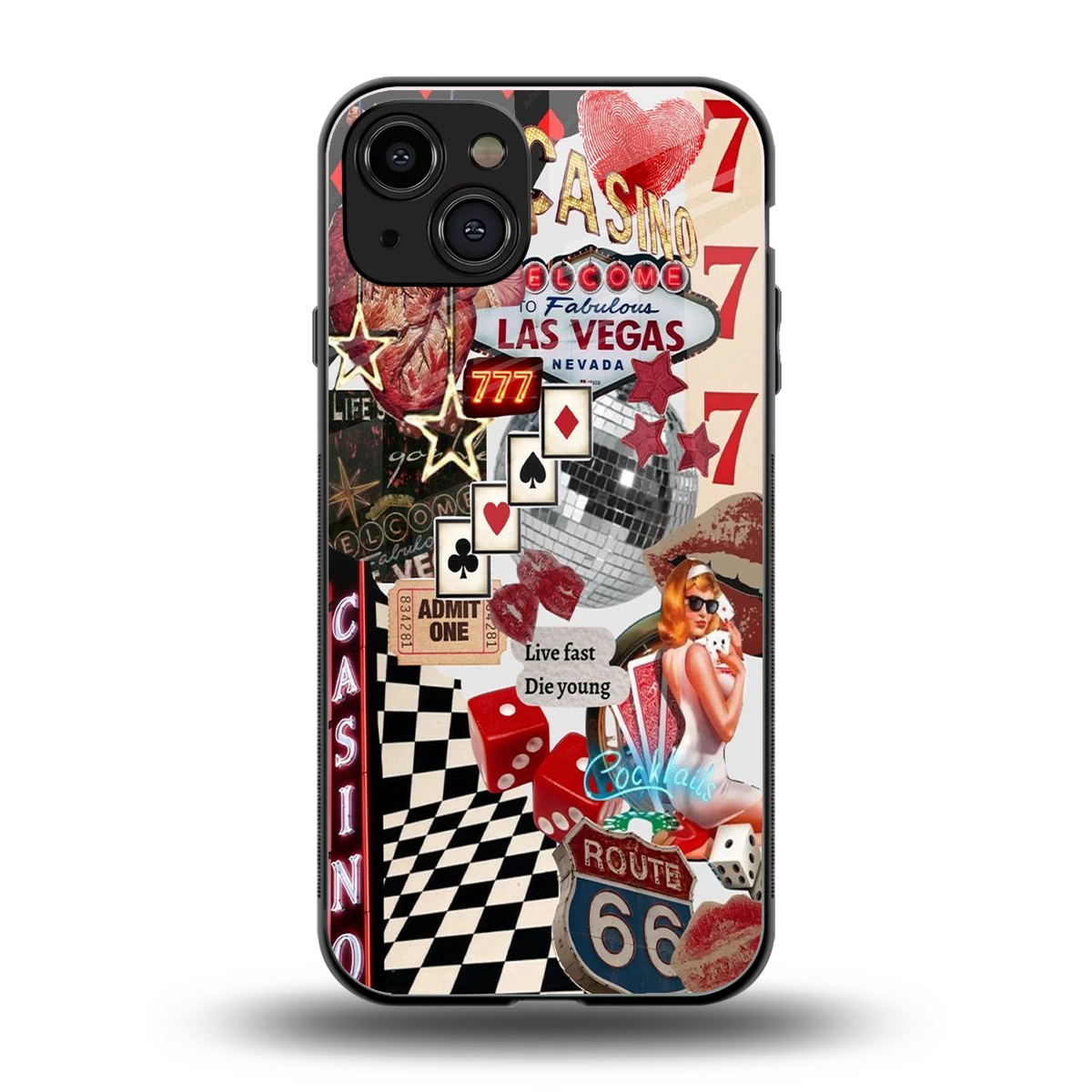Vegas Vibes back phone cover | glass case for iphone 15