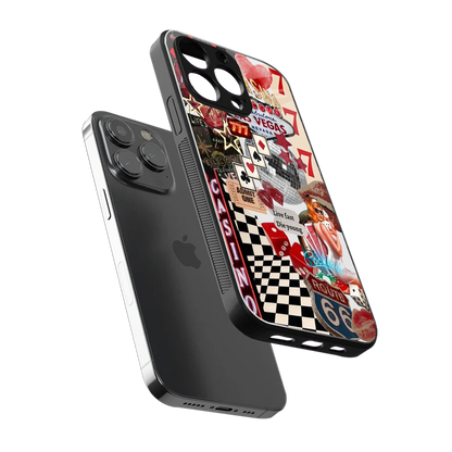 Vegas Vibes sleek iphone 15 pro cover with tempered glass back and TPU edges
