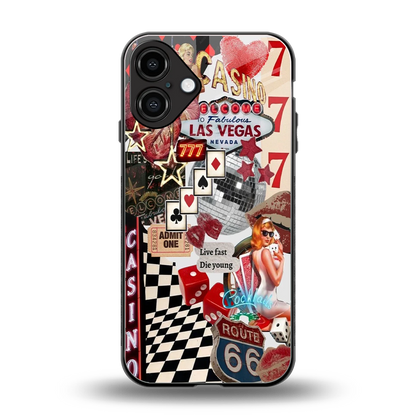 Vegas Vibes back phone cover | glass case for iphone 16 plus