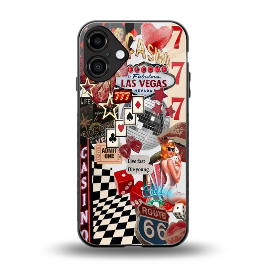 Vegas Vibes back phone cover | glass case for iphone 16 plus