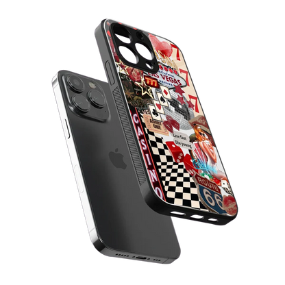 Vegas Vibes sleek iphone 16 pro max cover with tempered glass back and TPU edges