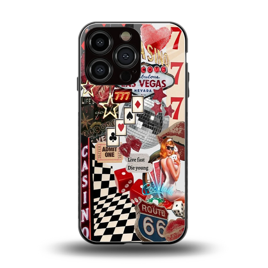 Vegas Vibes back phone cover | glass case for iphone 16 pro