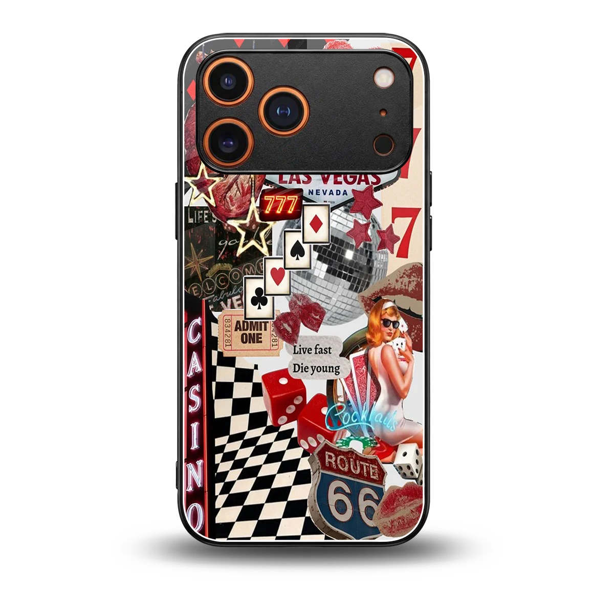 Vegas Vibes back phone cover | glass case for iphone 17 pro max