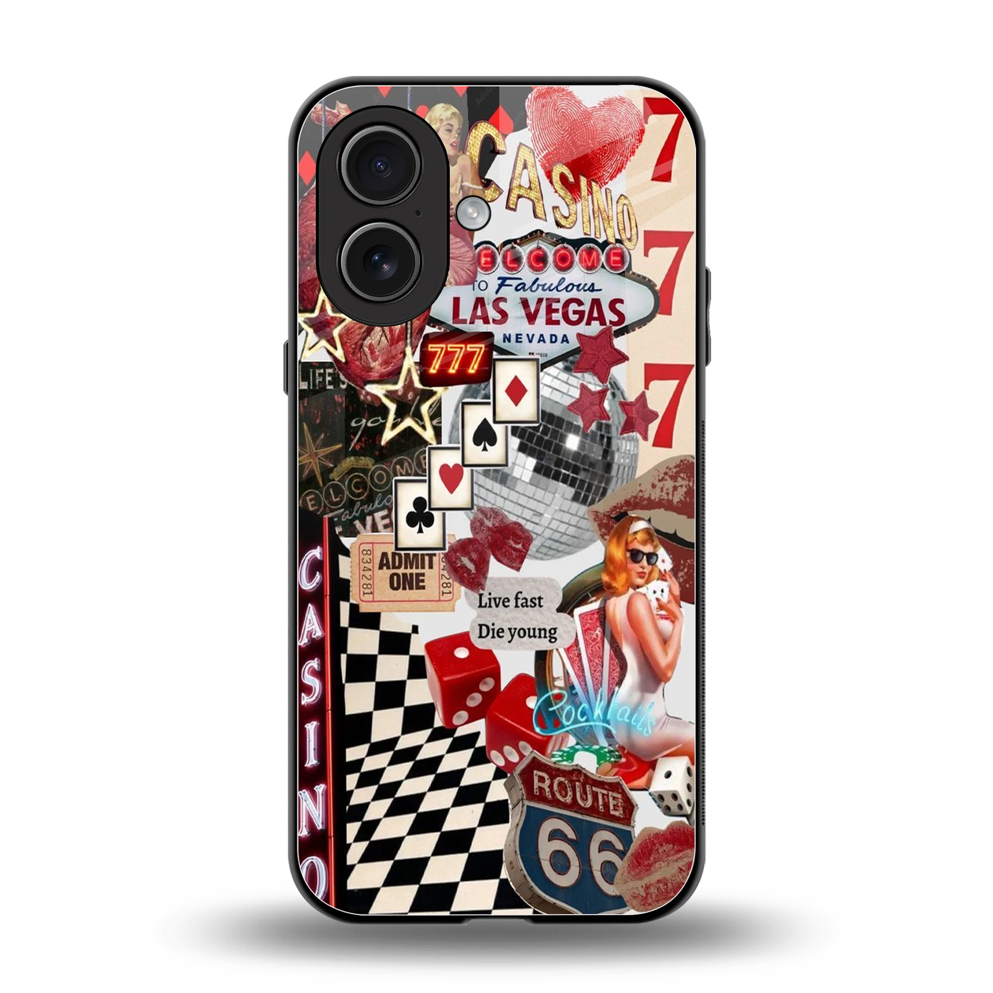 Vegas Vibes back phone cover | glass case for iphone 17