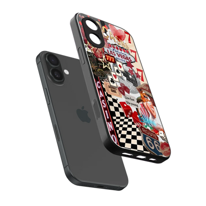 Vegas Vibes sleek iphone 17 cover with tempered glass back and TPU edges