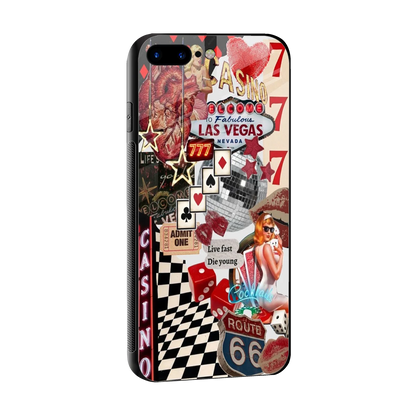 Vegas Vibes sleek iphone 8 plus cover with tempered glass back and TPU edges