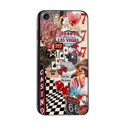 Vegas Vibes sleek iphone 7 cover with tempered glass back and TPU edges