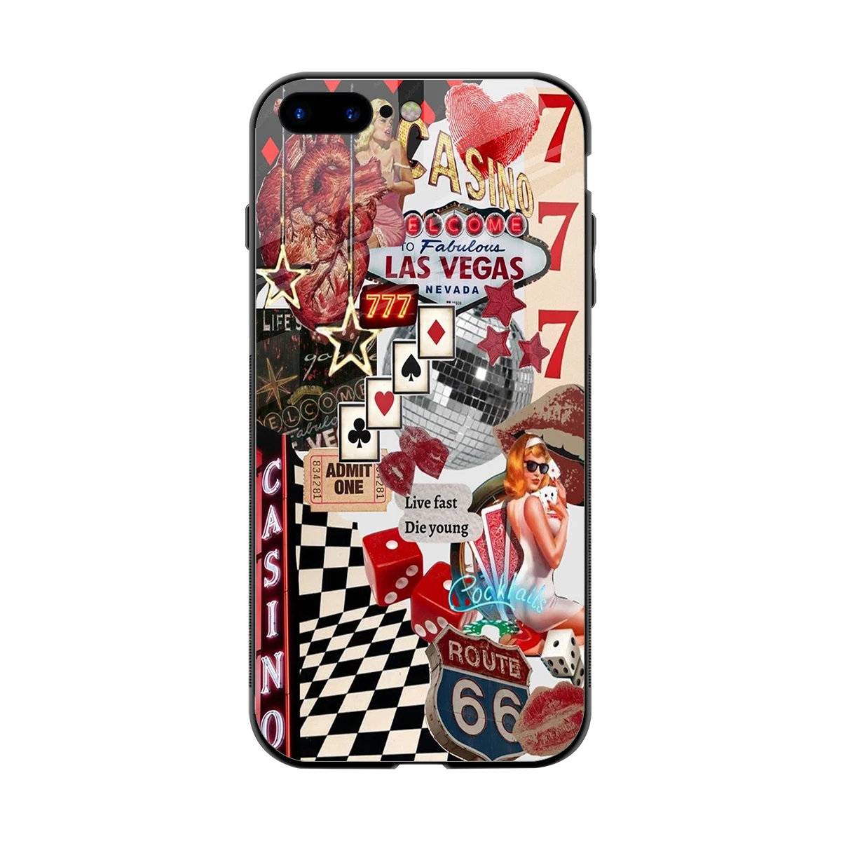 Vegas Vibes back phone cover | glass case for iphone 8 plus
