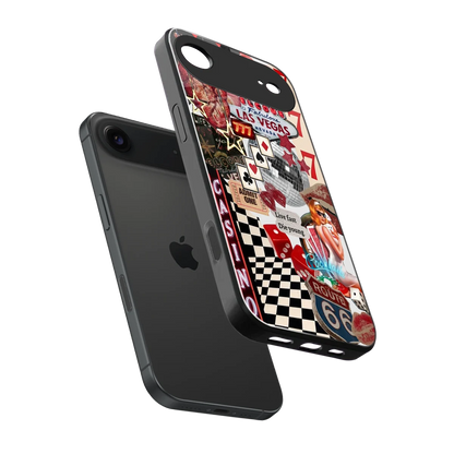 Vegas Vibes sleek iphone air cover with tempered glass back and TPU edges