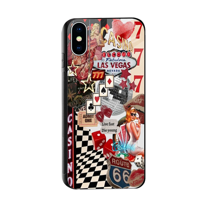 Vegas Vibes sleek iphone x cover with tempered glass back and TPU edges