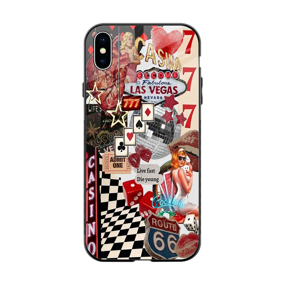 Vegas Vibes back phone cover | glass case for iphone xs max