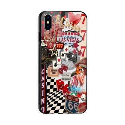 Vegas Vibes sleek iphone xs max cover with tempered glass back and TPU edges