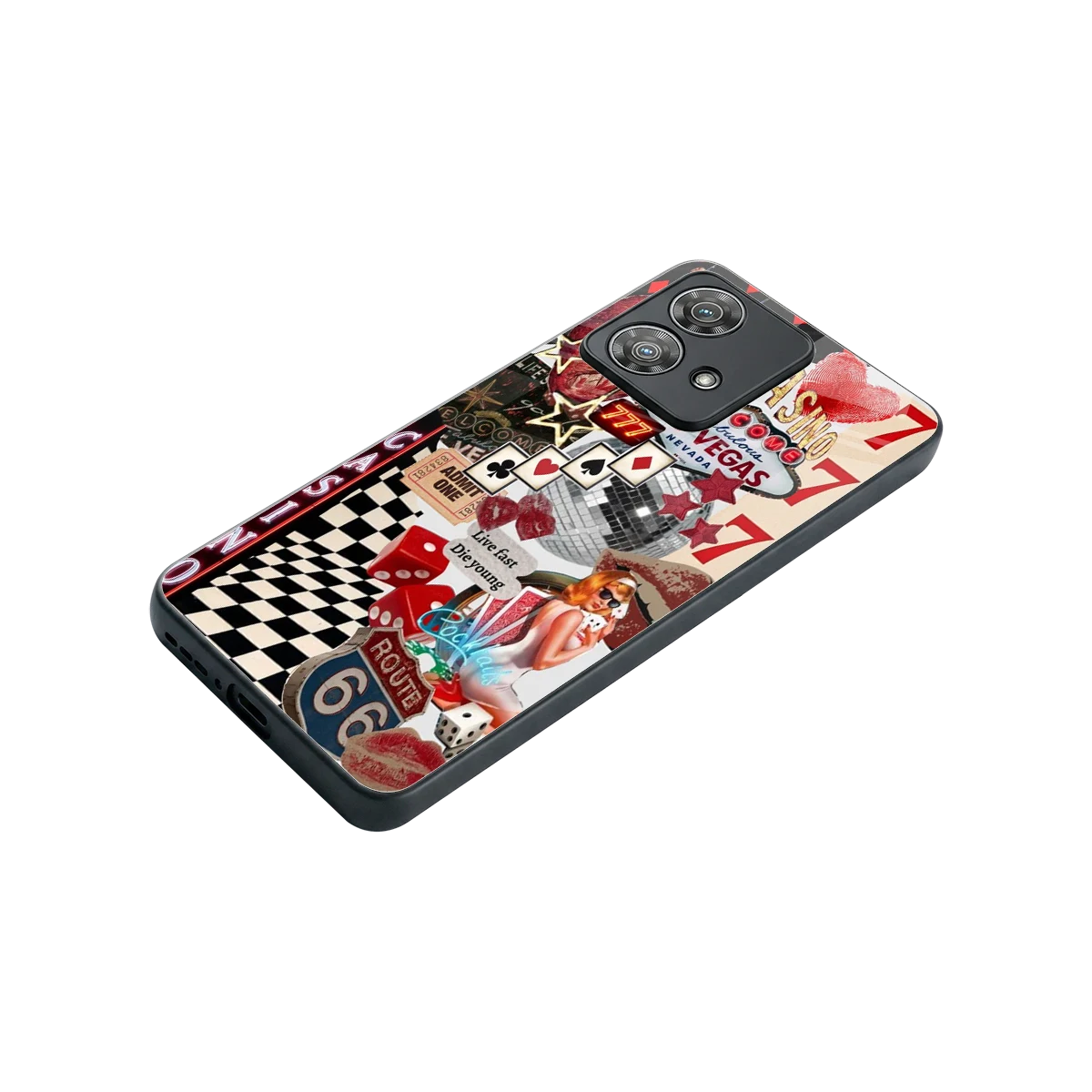Vegas Vibes stylish phone case for motorola edge 40 neo 5g | glossy glass and slim fit