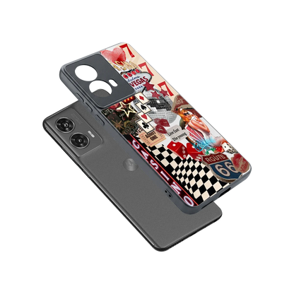 Vegas Vibes sleek motorola edge 50 fusion cover with tempered glass back and TPU edges
