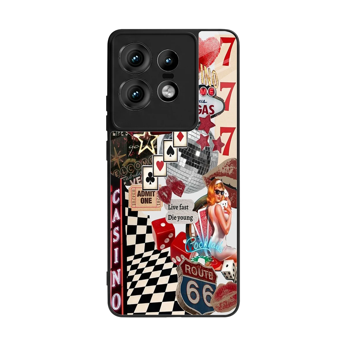 Vegas Vibes back phone cover | glass case for motorola edge 50 pro