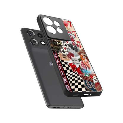 Vegas Vibes sleek motorola edge 50 pro cover with tempered glass back and TPU edges