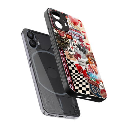 Vegas Vibes sleek nothing phone 2 cover with tempered glass back and TPU edges