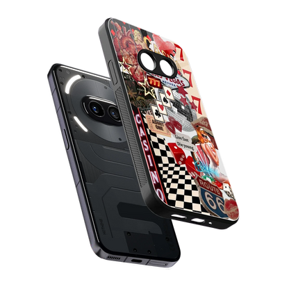 Vegas Vibes sleek nothing phone 2a plus cover with tempered glass back and TPU edges
