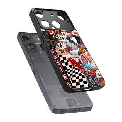 Vegas Vibes sleek nothing phone 3 cover with tempered glass back and TPU edges