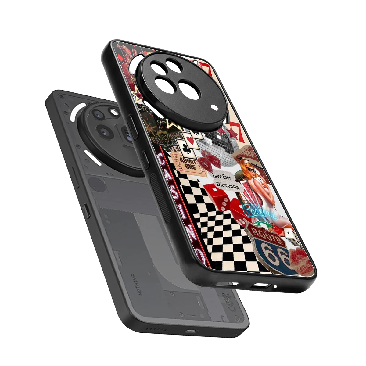 Vegas Vibes sleek nothing phone 3a pro cover with tempered glass back and TPU edges