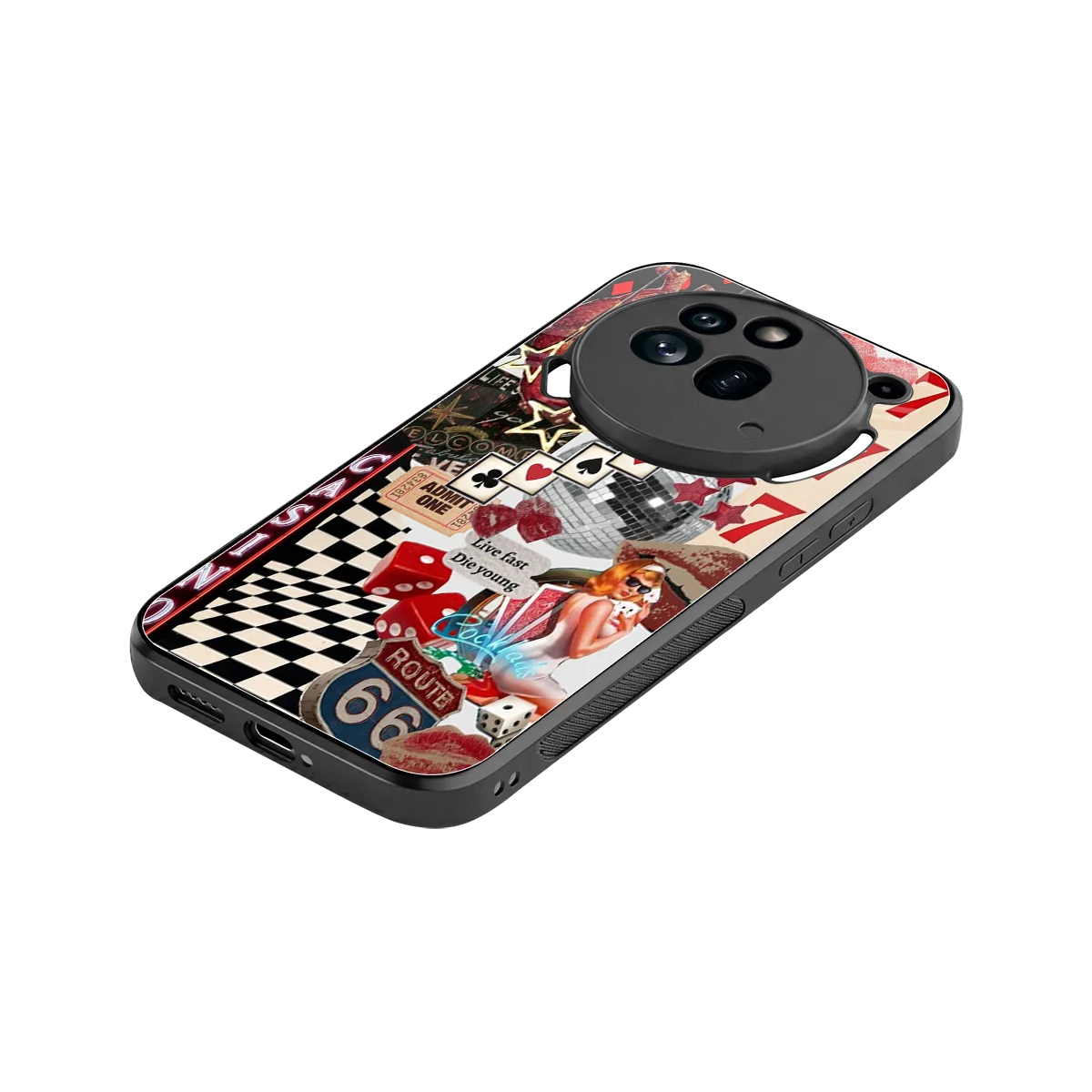 Vegas Vibes stylish phone case for nothing phone 3a pro | glossy glass and slim fit