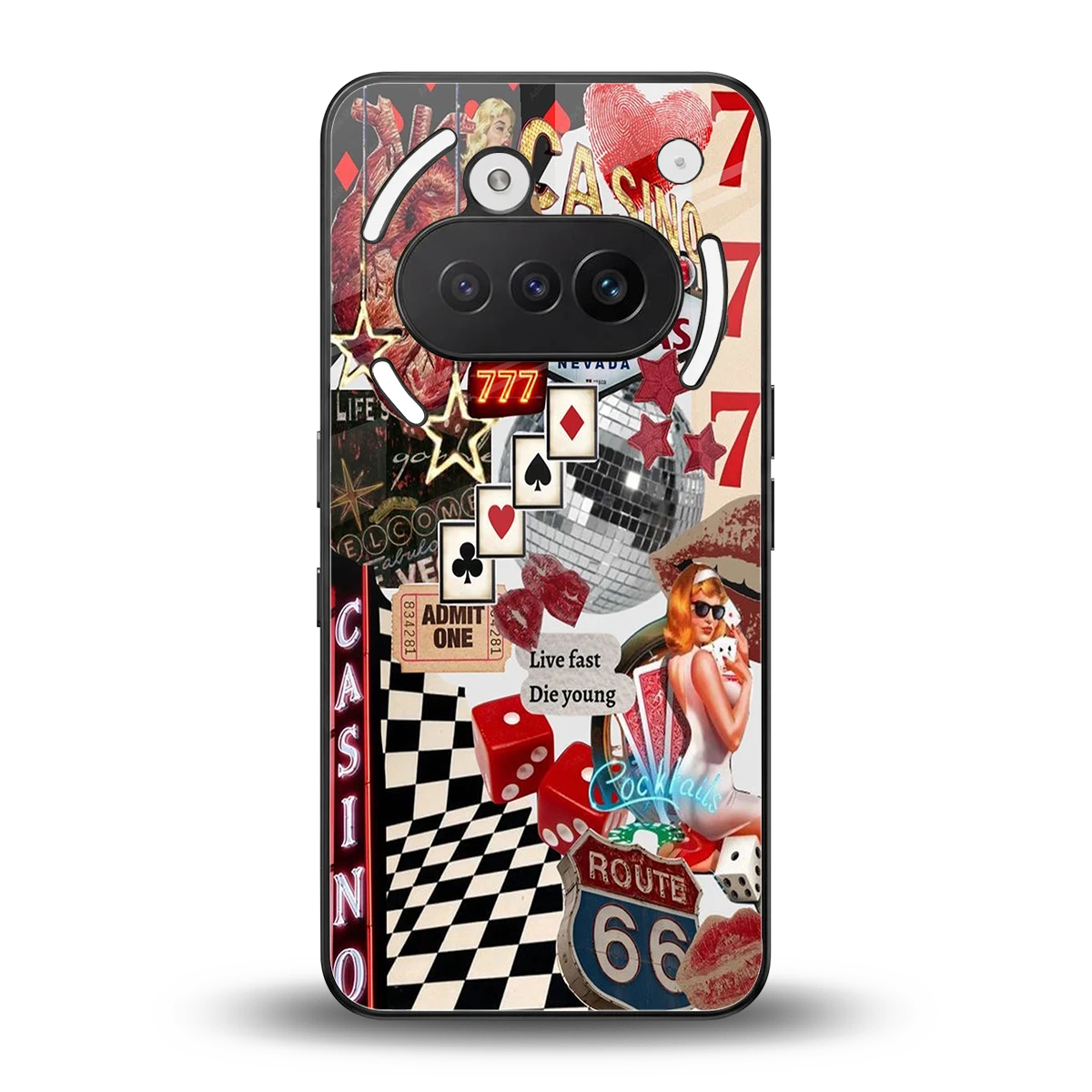Vegas Vibes back phone cover | glass case for nothing phone 3a