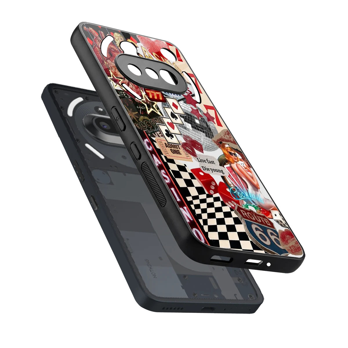 Vegas Vibes sleek nothing phone 3a cover with tempered glass back and TPU edges