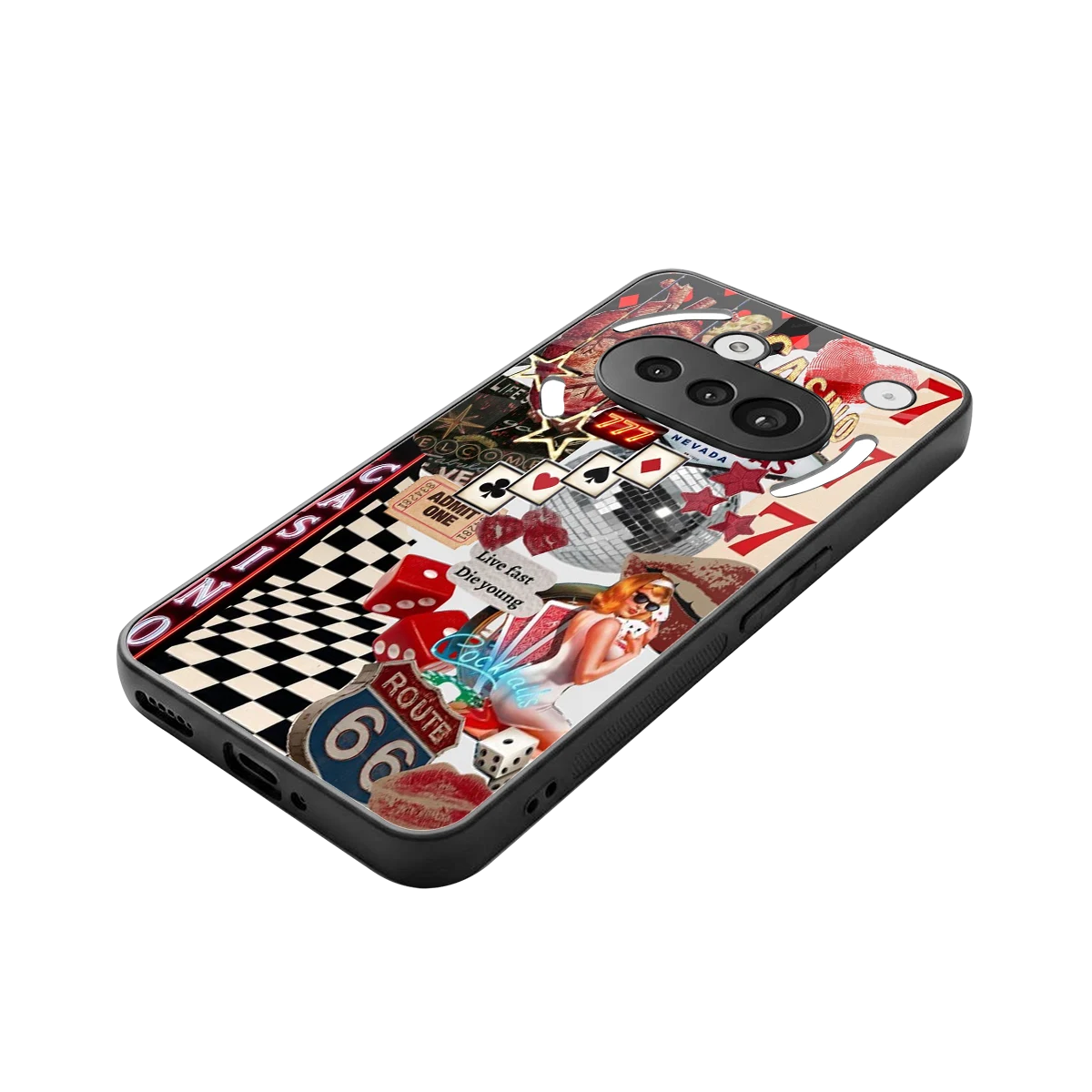 Vegas Vibes stylish phone case for nothing phone 3a | glossy glass and slim fit