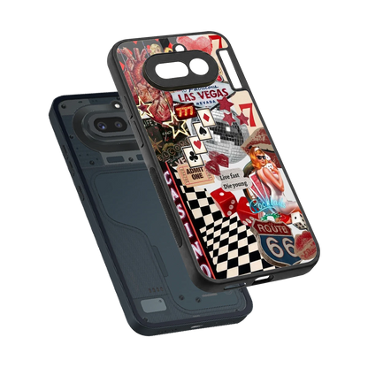 Vegas Vibes sleek nothing phone 4a cover with tempered glass back and TPU edges