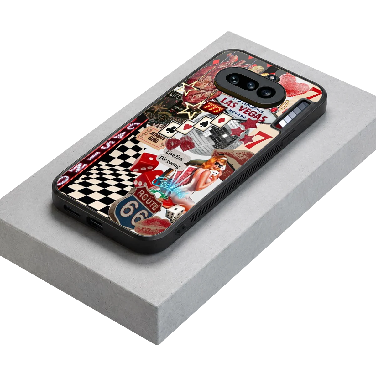 Vegas Vibes stylish phone case for nothing phone 4a | glossy glass and slim fit