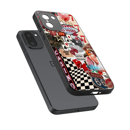 Vegas Vibes sleek oneplus 15r cover with tempered glass back and TPU edges