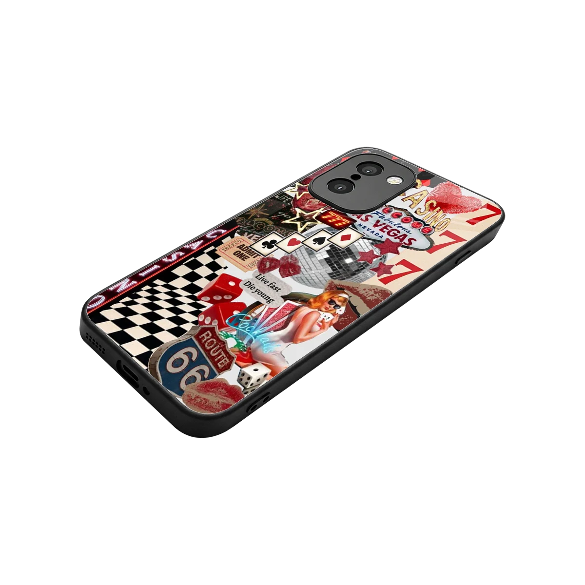 Vegas Vibes stylish phone case for oneplus 15r | glossy glass and slim fit