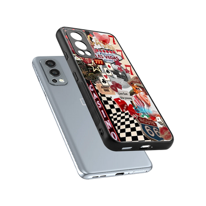 Vegas Vibes sleek oneplus nord 2 cover with tempered glass back and TPU edges