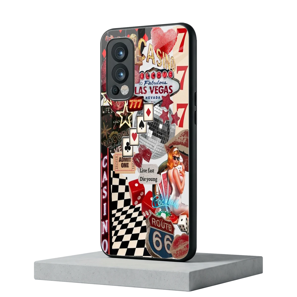 Vegas Vibes oneplus nord 2 mobile cover | shockproof glass phone case