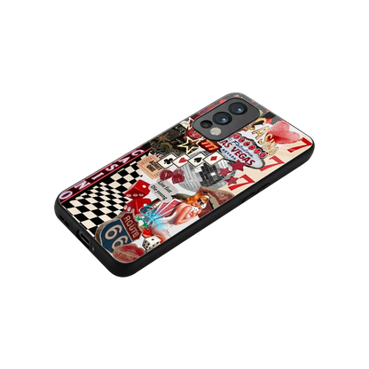 Vegas Vibes stylish phone case for oneplus nord 2 | glossy glass and slim fit