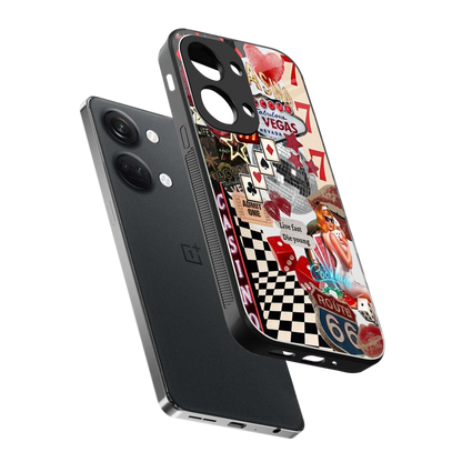 Vegas Vibes sleek oneplus nord 3 cover with tempered glass back and TPU edges